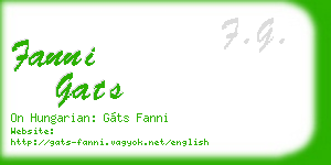 fanni gats business card